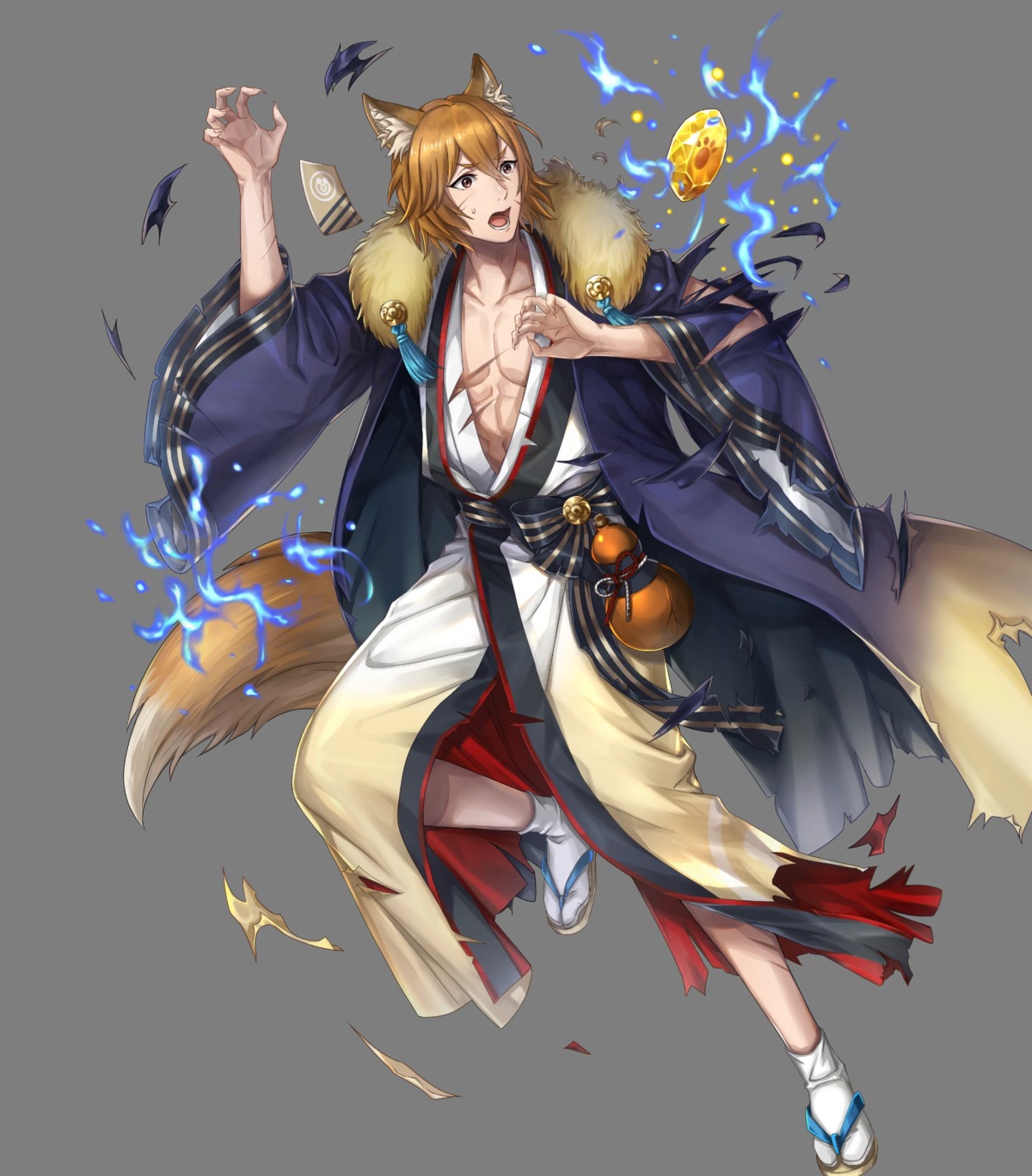 animal_ears duplicate fire_emblem fire_emblem_heroes fire_emblem_if kaden_(fire_emblem) kimono nintendo tail torn_clothes yakiniku