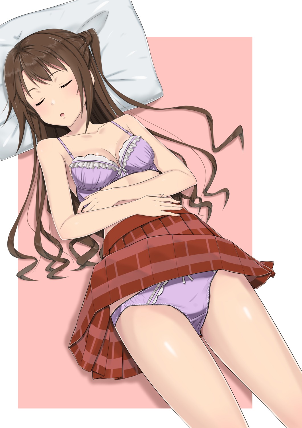 bra cleavage k-ya pantsu shimamura_uzuki skirt_lift the_idolm@ster the_idolm@ster_cinderella_girls