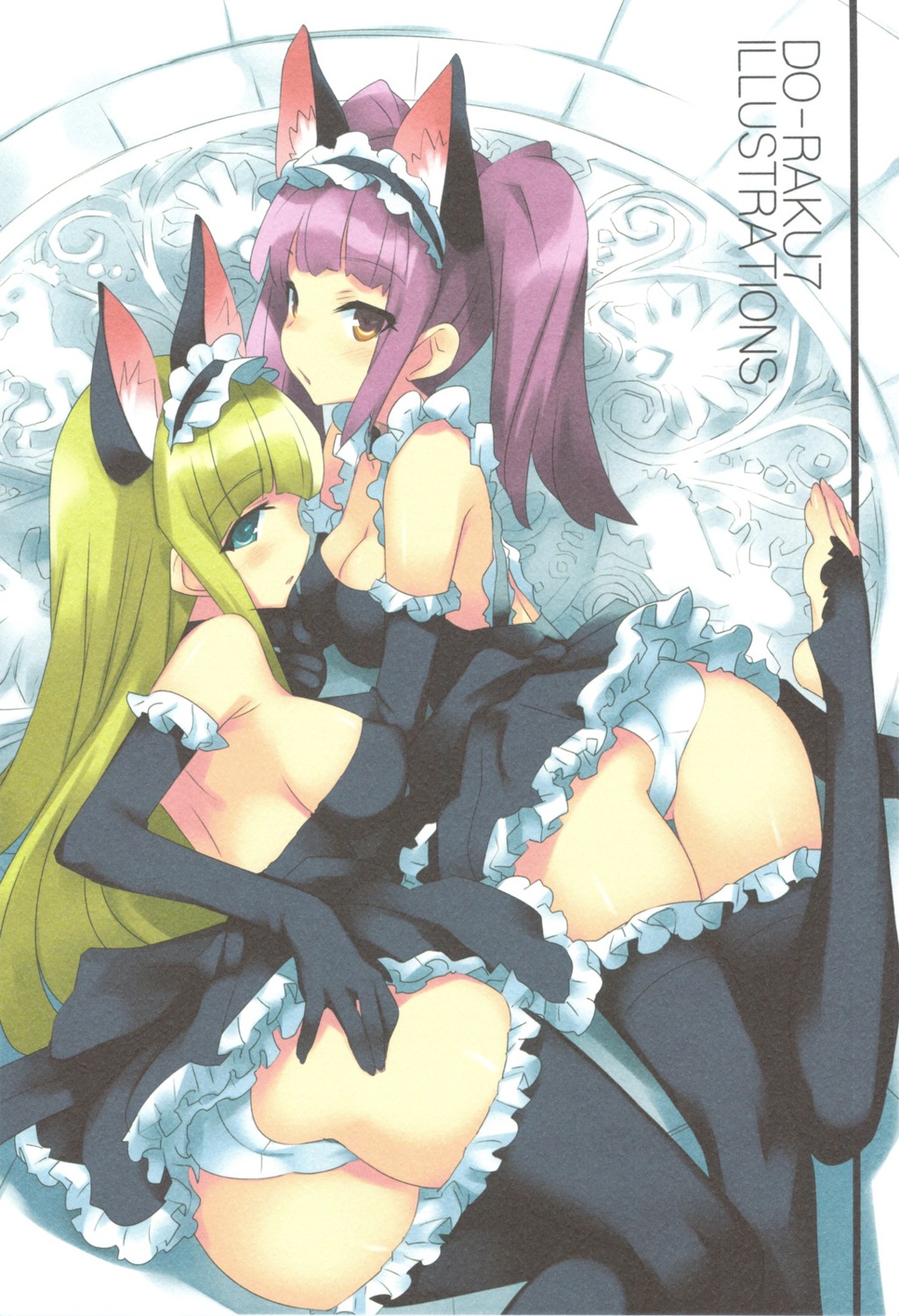 animal_ears cleavage do-raku7 pantsu scanning_artifacts screening thighhighs usatsuka_eiji