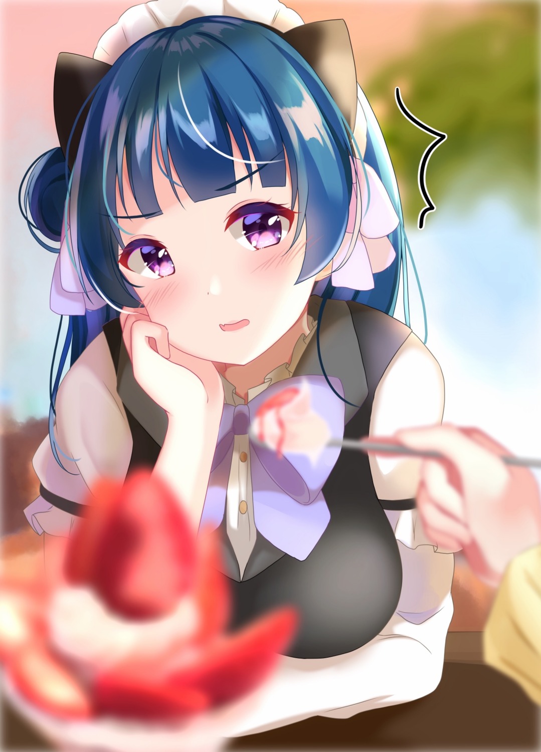 animal_ears depe love_live!_sunshine!! maid nekomimi tsushima_yoshiko