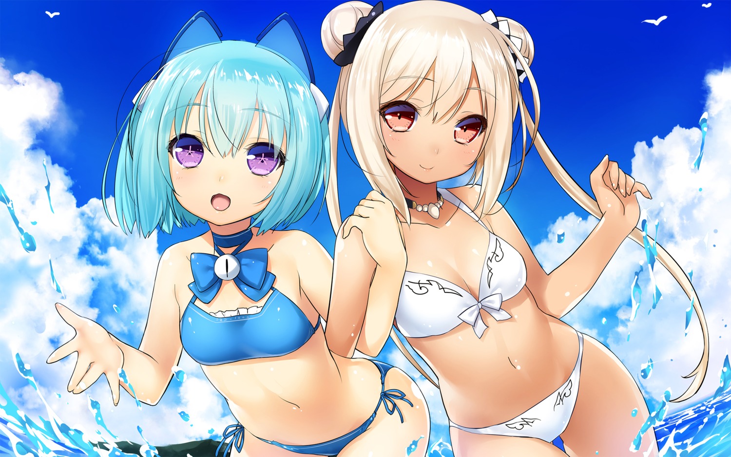 1000-chan 47agdragon bikini cleavage oizumi purima swimsuits wallpaper wet