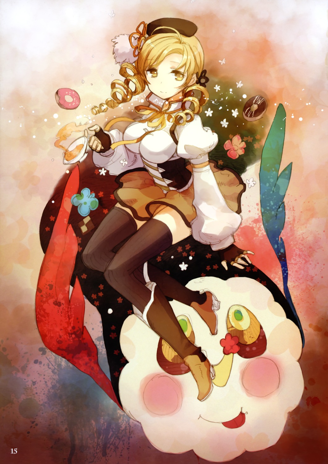 charlotte_(puella_magi_madoka_magica) h2so4 puella_magi_madoka_magica thighhighs tomoe_mami