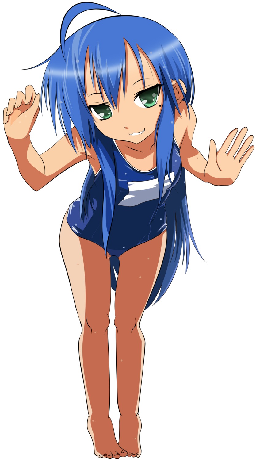 izumi_konata lucky_star nilitsu school_swimsuit swimsuits wet