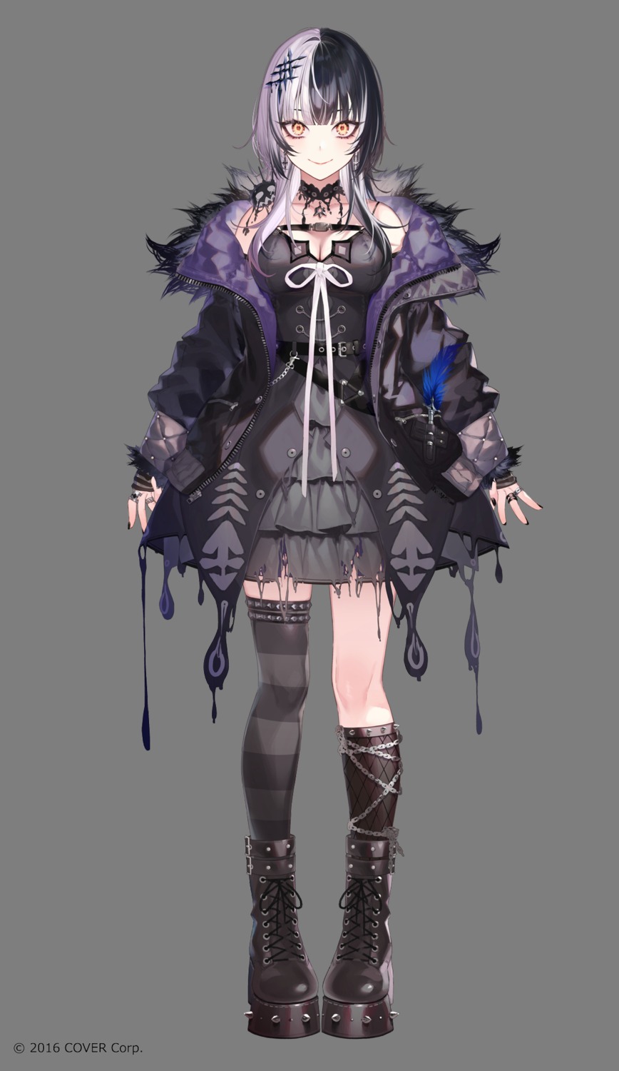 cleavage hololive hololive_english kayahara shiori_novella thighhighs torn_clothes transparent_png