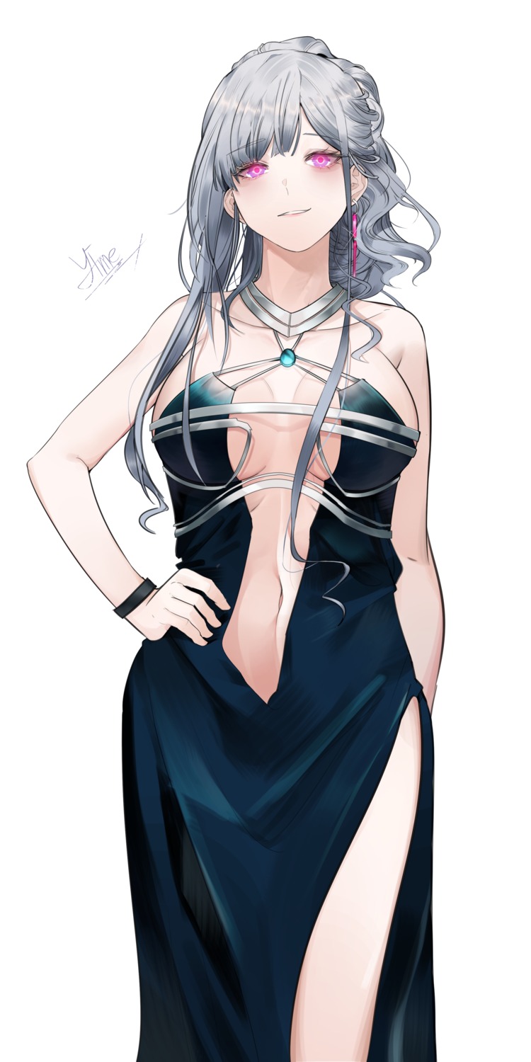 ak-12_(girls_frontline) cizzi cleavage dress girls_frontline no_bra