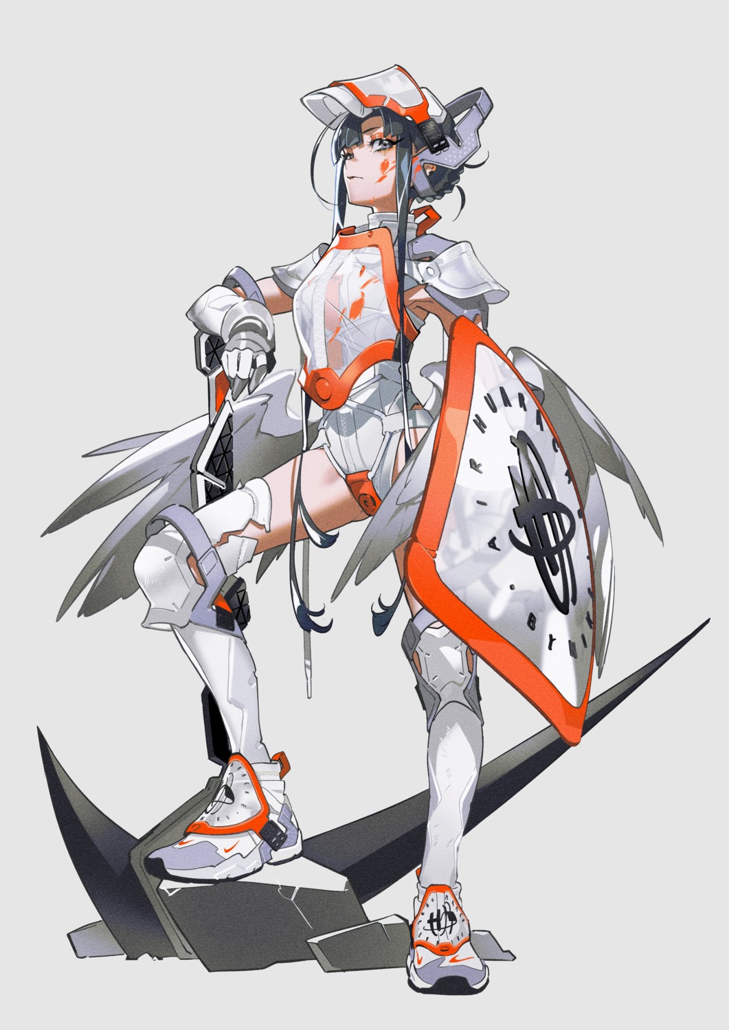 armor thighhighs weapon wings yoneyama_mai