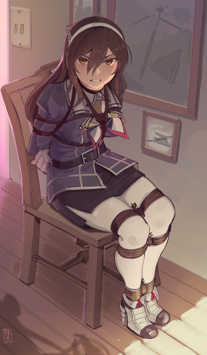 ashigara_(kancolle) bondage heels kaddo kantai_collection pantyhose uniform