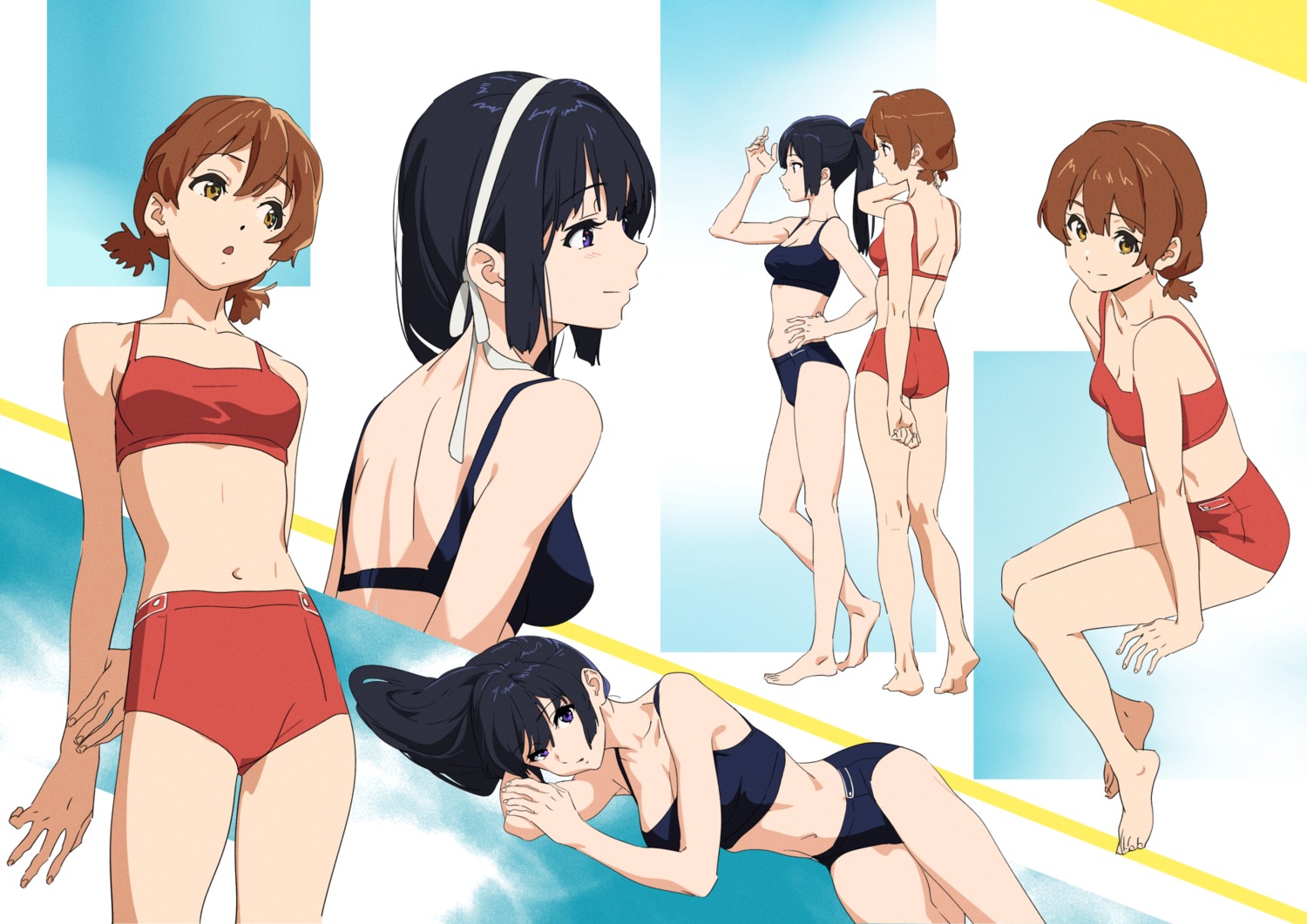 ass bikini bikini_top cleavage hibike!_euphonium kamo_kamen kousaka_reina oumae_kumiko swimsuits