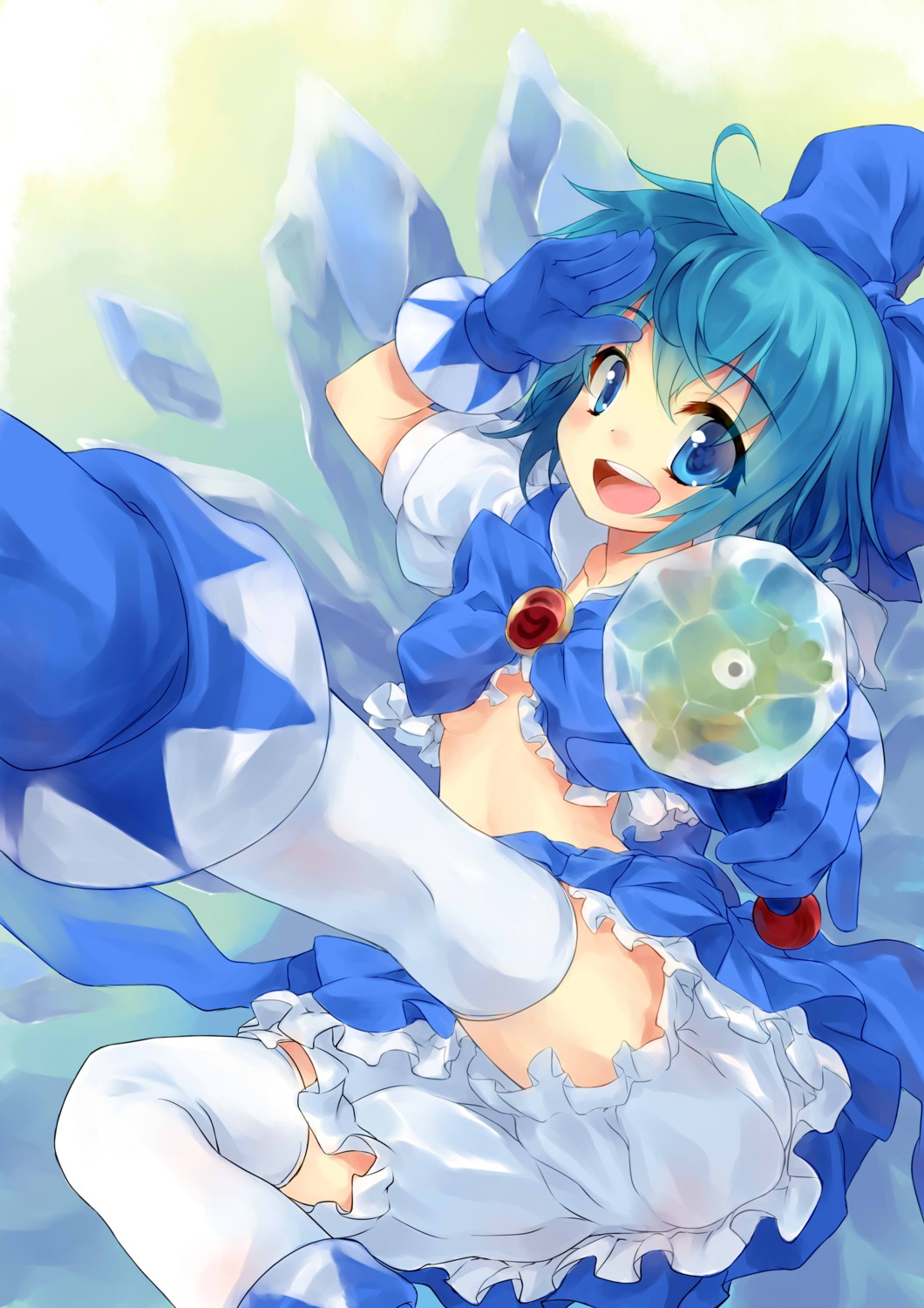 bloomers cirno redcomet thighhighs touhou wings