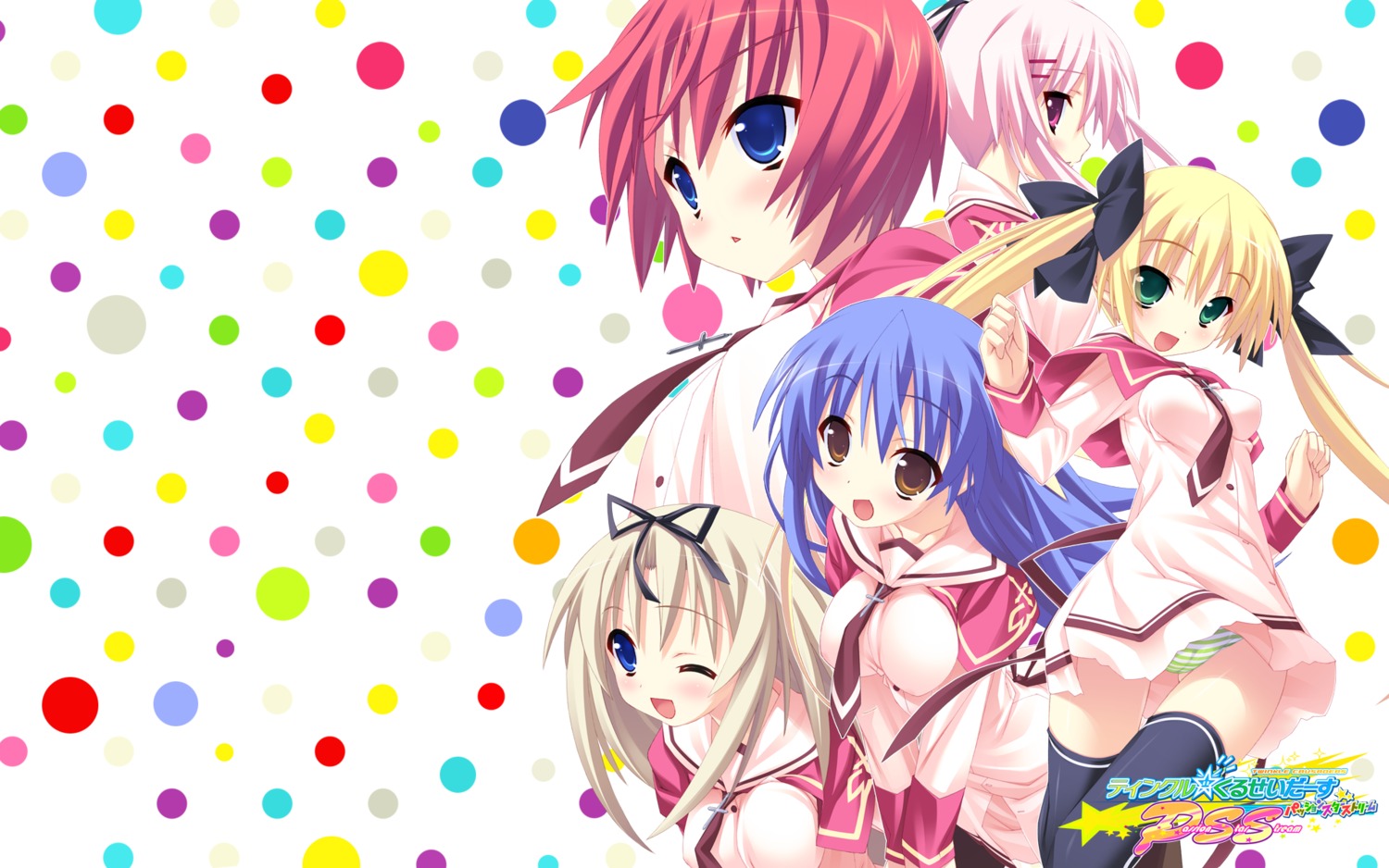 amyrina azel cameltoe kannagi_rei kujou_ria lolotte_rosenkreuz misa_brigitta_cristelis pantsu seifuku shimapan thighhighs twinkle_crusaders twinkle_crusaders_-passion_star_stream- twinkle_crusaders_gogo! wallpaper