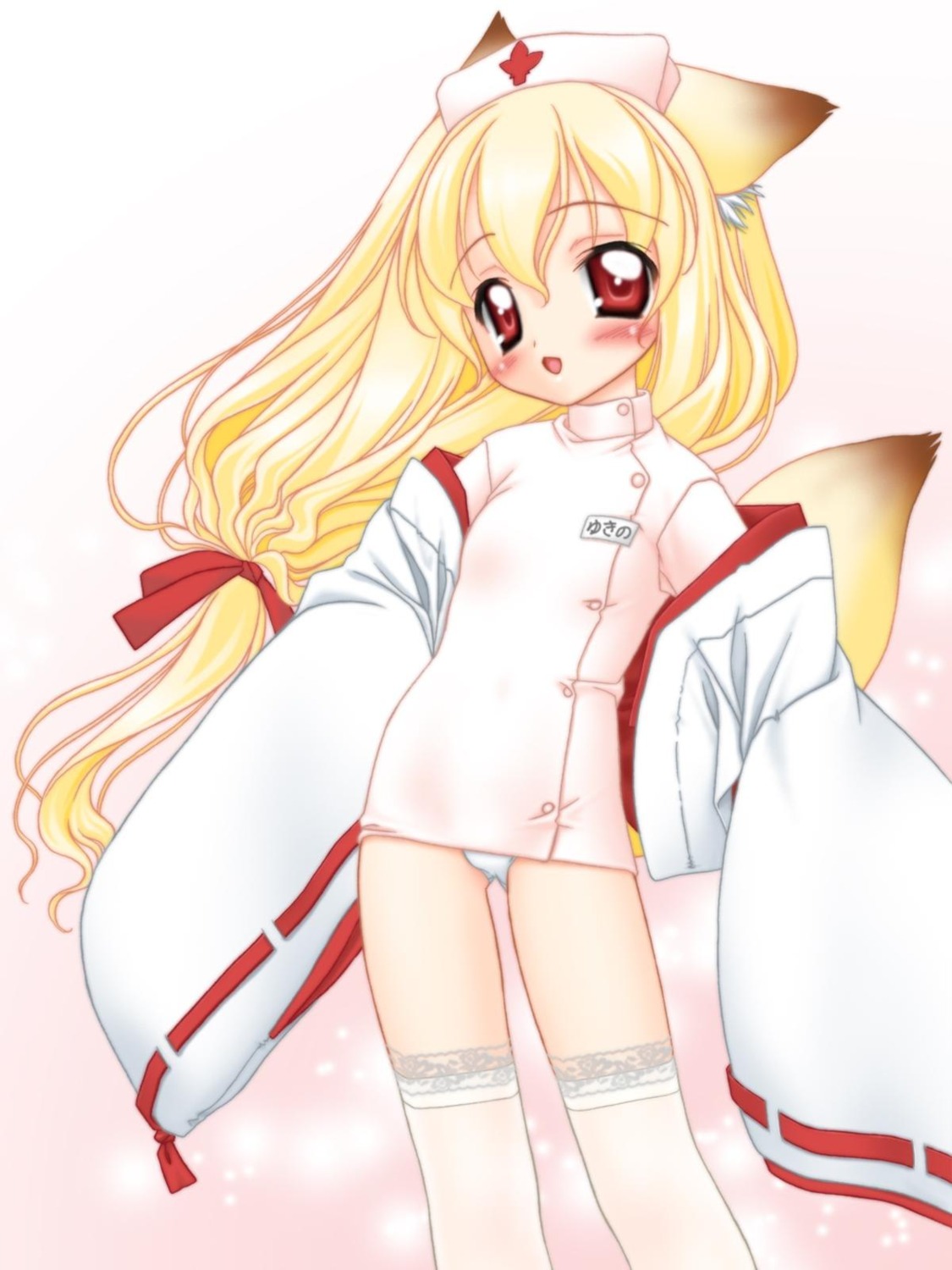 kitsune loli miko nakajima_konta nurse pantsu thighhighs