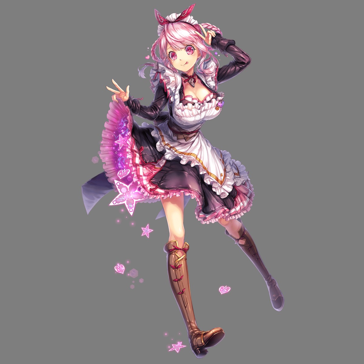 cleavage heels maid skirt_lift transparent_png unitia