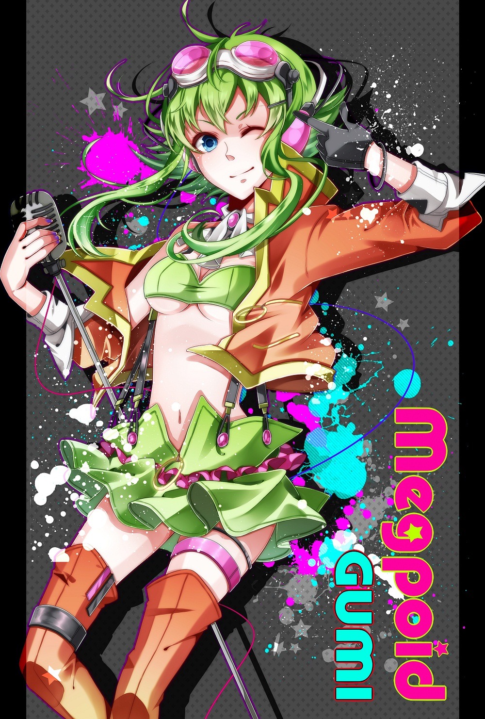 garter gumi nou thighhighs underboob vocaloid