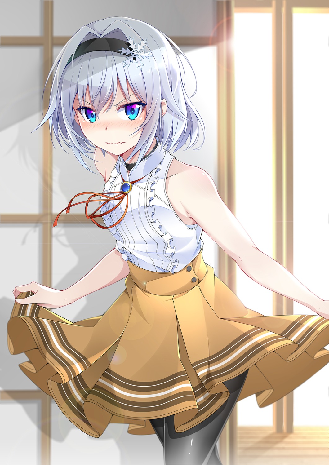 masabodo pantyhose ryuuou_no_oshigoto! skirt_lift sora_ginko