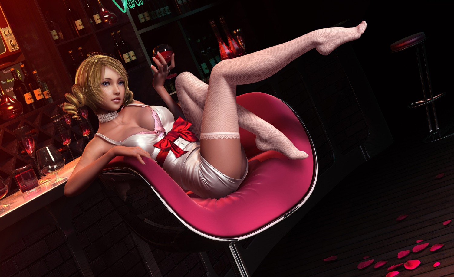 bra catherine_(character) catherine_(game) cg cleavage fishnets thighhighs