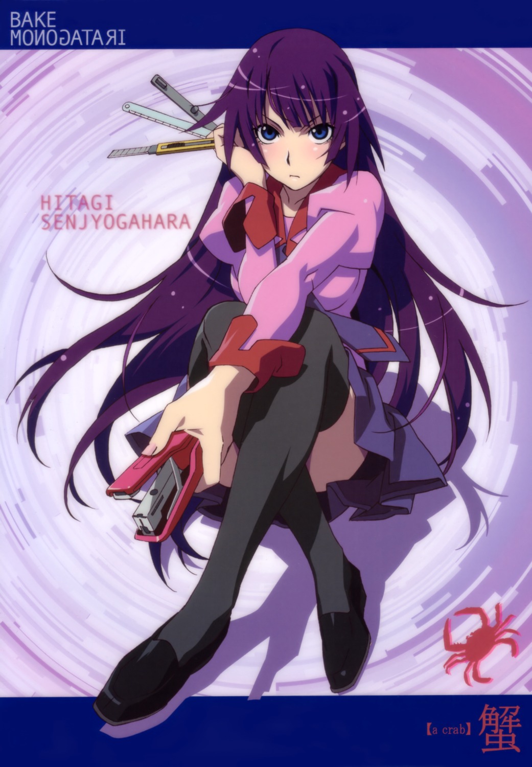 bakemonogatari monogatari_(series) seifuku senjougahara_hitagi thighhighs watanabe_akio