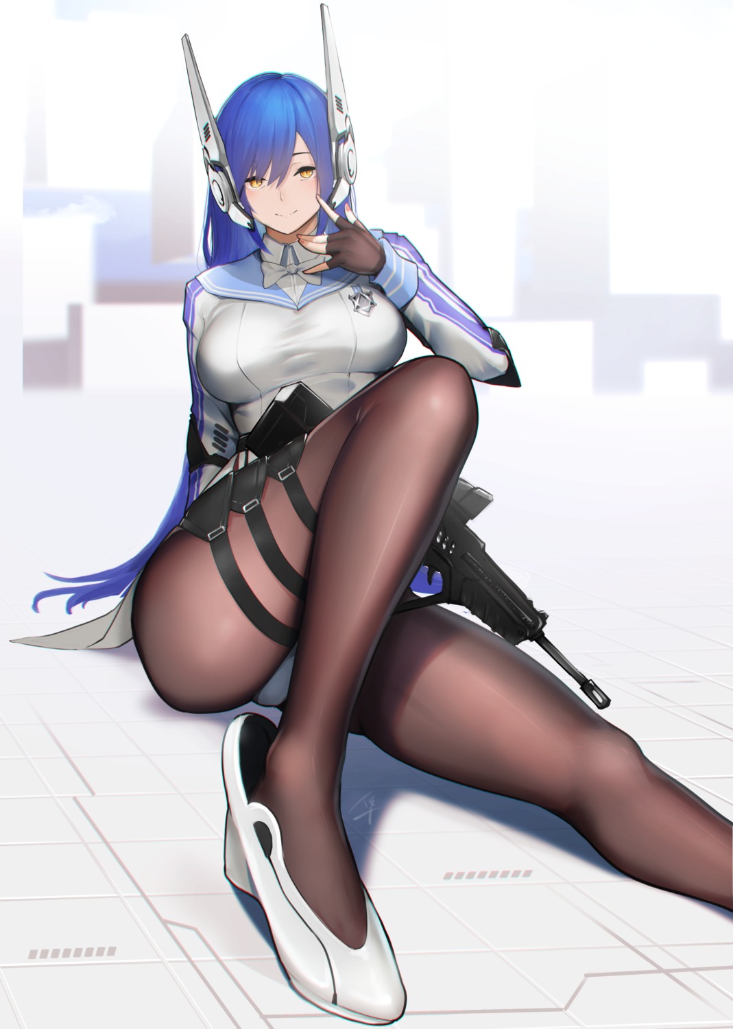 girls_frontline gun hayabusa heels pantyhose tar-21_(girls_frontline)