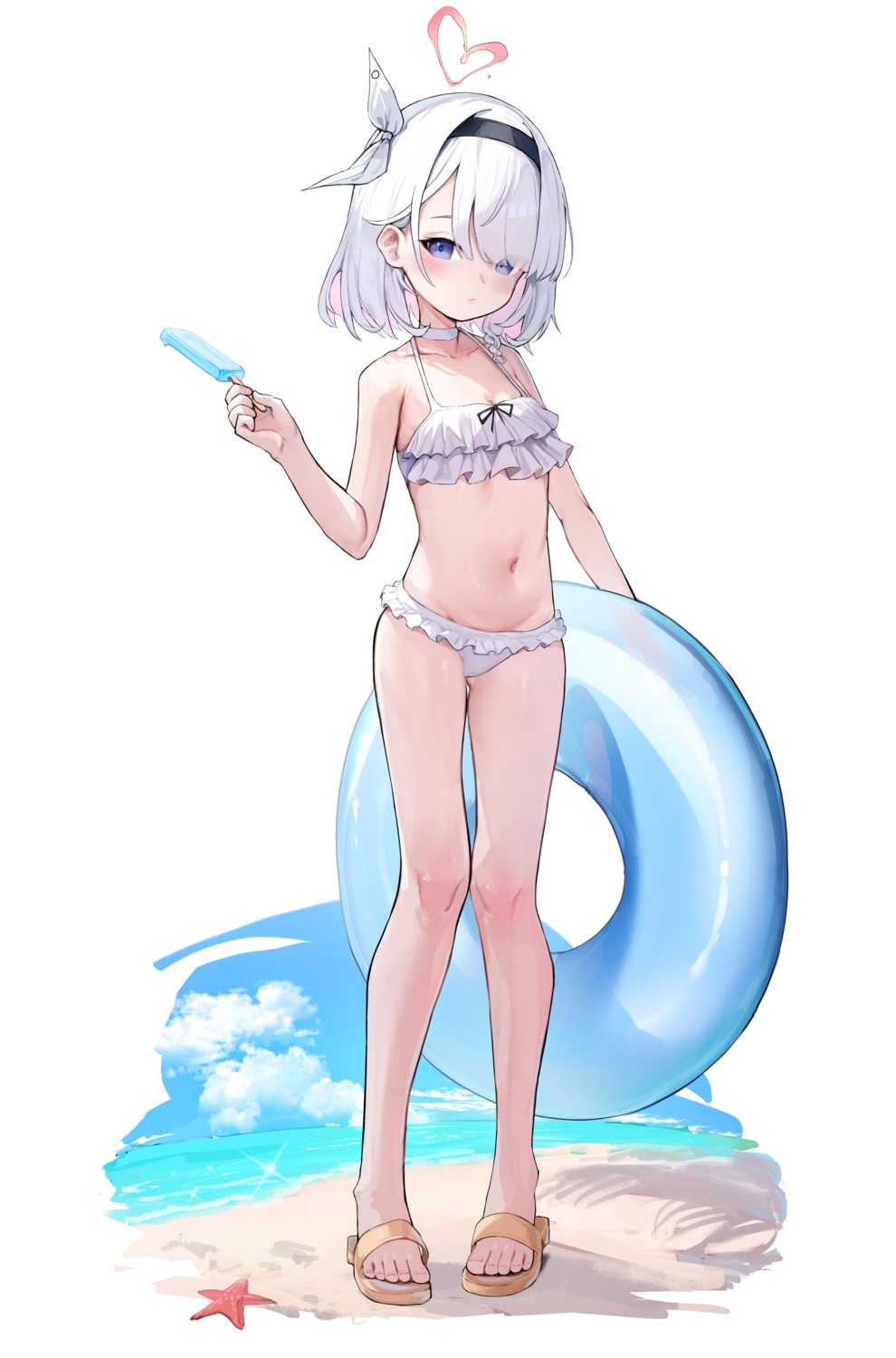 arona_(blue_archive) bikini blue_archive halo loli plana_(blue_archive) somray swimsuits