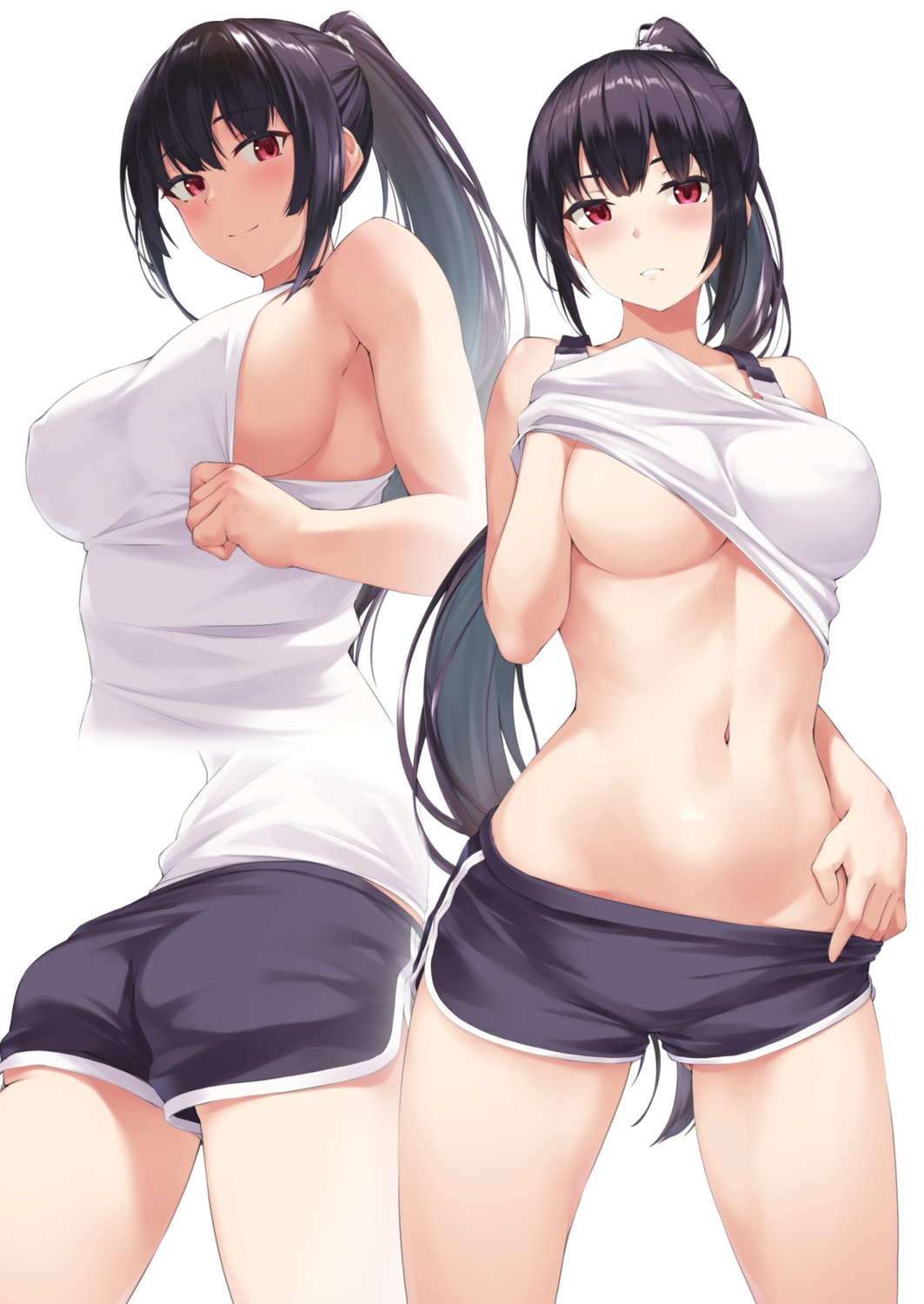 ass erect_nipples haite_kudasai_takamine-san no_bra nopan ributsu shirt_lift takamine_takane undressing