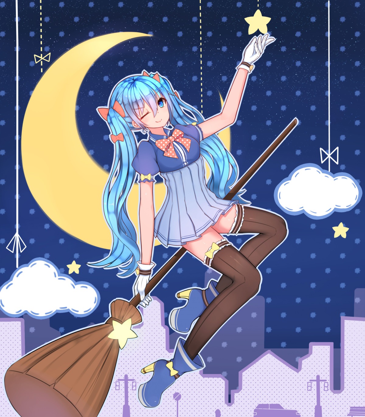 dress hanami_dango_(zzldango) hatsune_miku heels thighhighs vocaloid