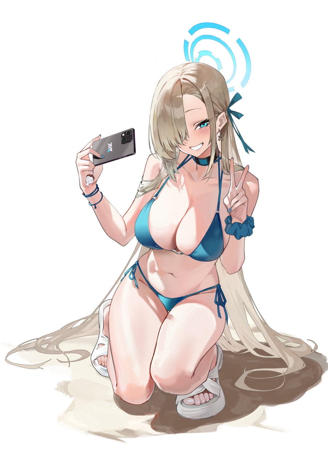 bikini blue_archive halo ichinose_asuna runfufu selfie swimsuits