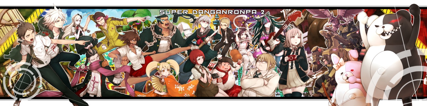 dangan-ronpa dangan-ronpa_2 guitar hanamura_teruteru hinata_hajime hitoto kimono koizumi_mahiru komaeda_nagito kuzuryu_fuyuhiko megane monokuma monomi nanami_chiaki nekomaru_nidai owari_akane pekoyama_peko saionji_hiyoko seifuku sonia_nevermind souda_kazuichi tanaka_gundam thighhighs togami_byakuya tsumiki_mikan