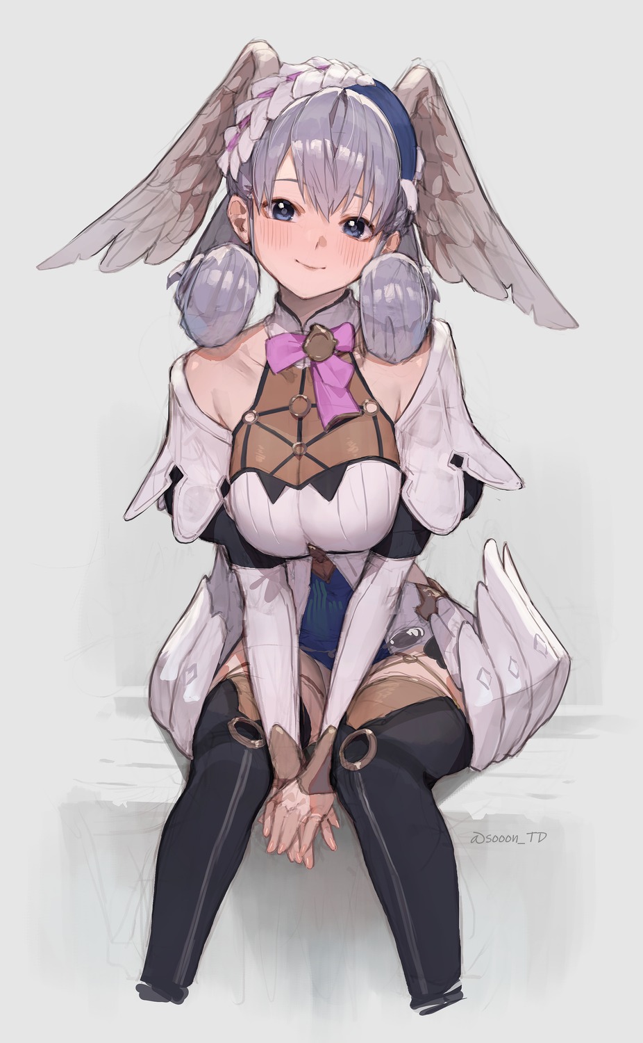 melia see_through sketch sooon thighhighs wings xenoblade xenoblade_(series)