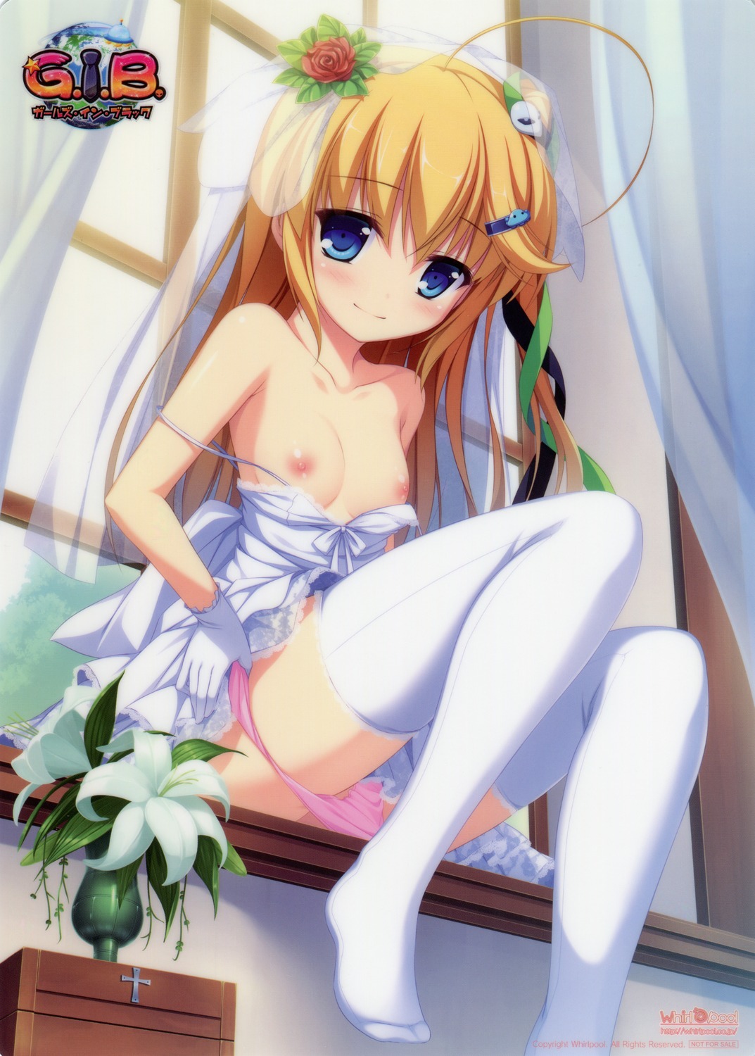 breasts dress g.i.b._girls_in_black nipples no_bra open_shirt otonashi_sorami pantsu panty_pull rken screening thighhighs undressing wedding_dress whirlpool