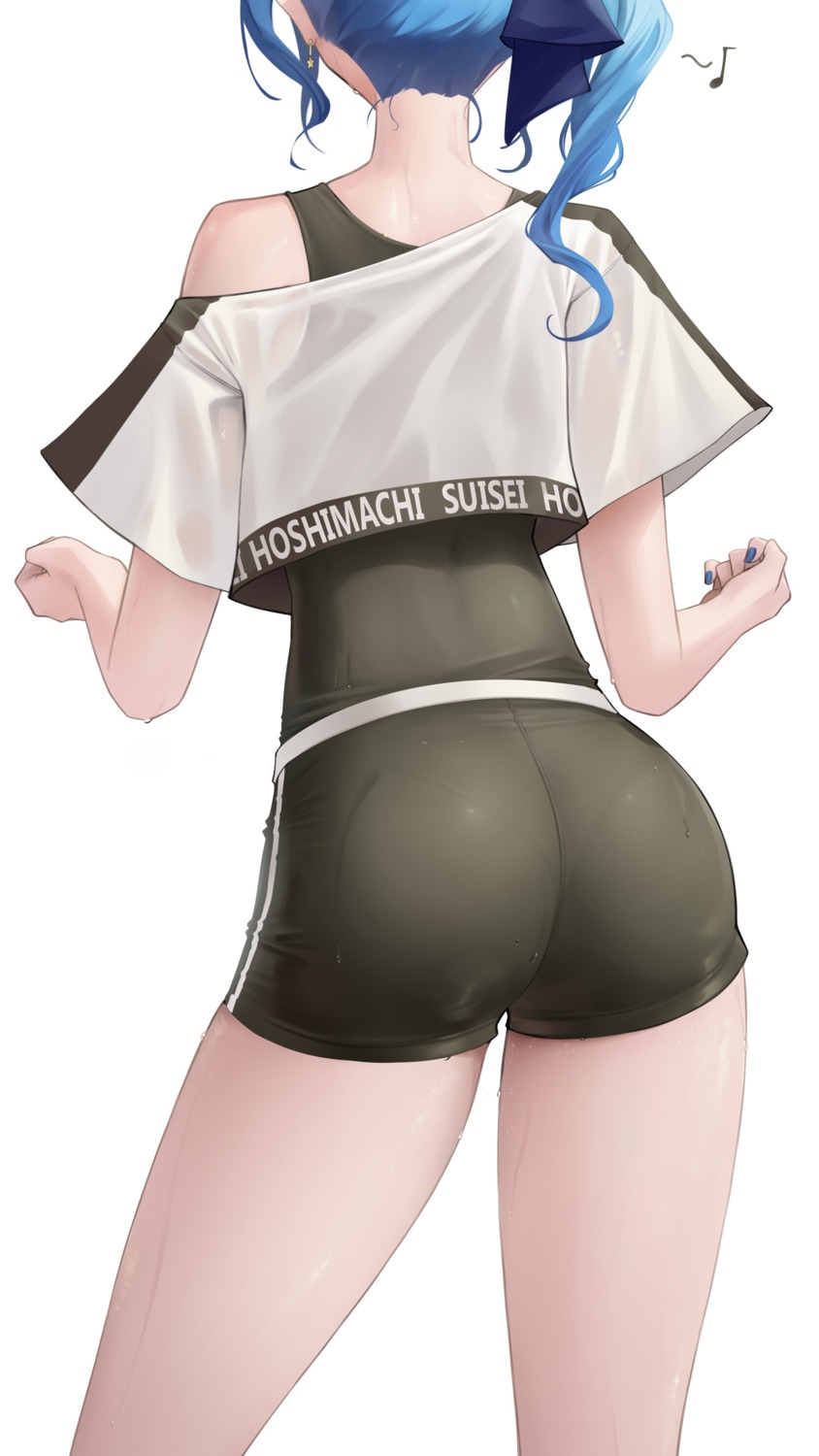 ass gym_uniform hololive hoshimachi_suisei see_through somebody_(leiking00)