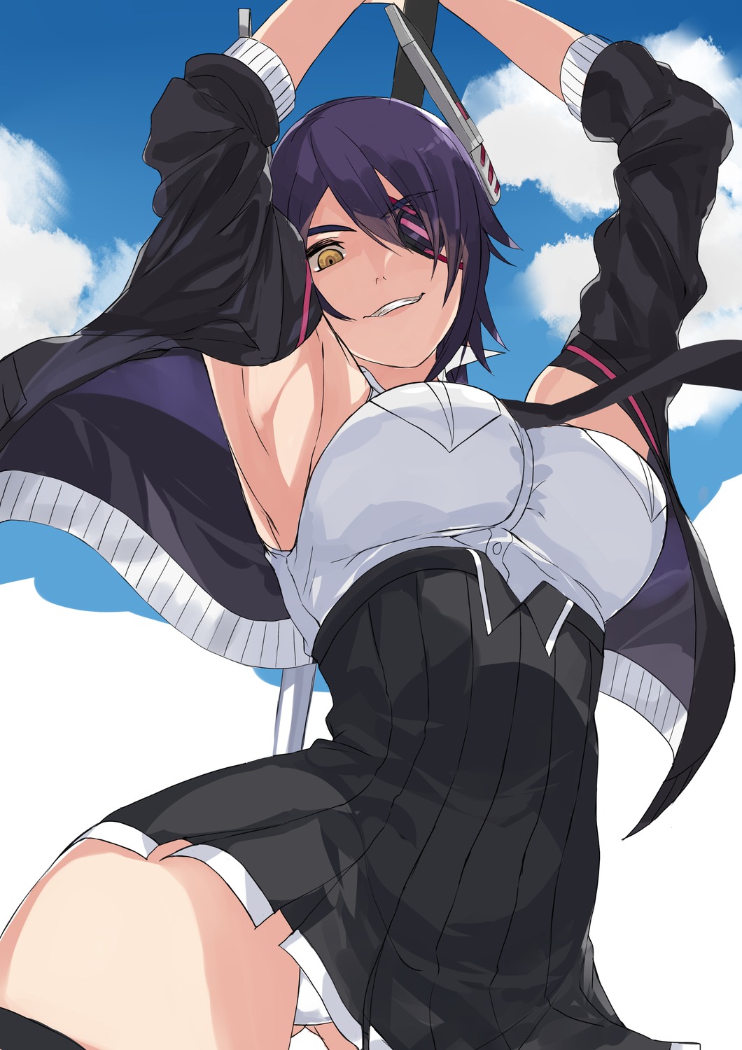 burai_yuuki eyepatch kantai_collection pantsu tenryuu_(kancolle)