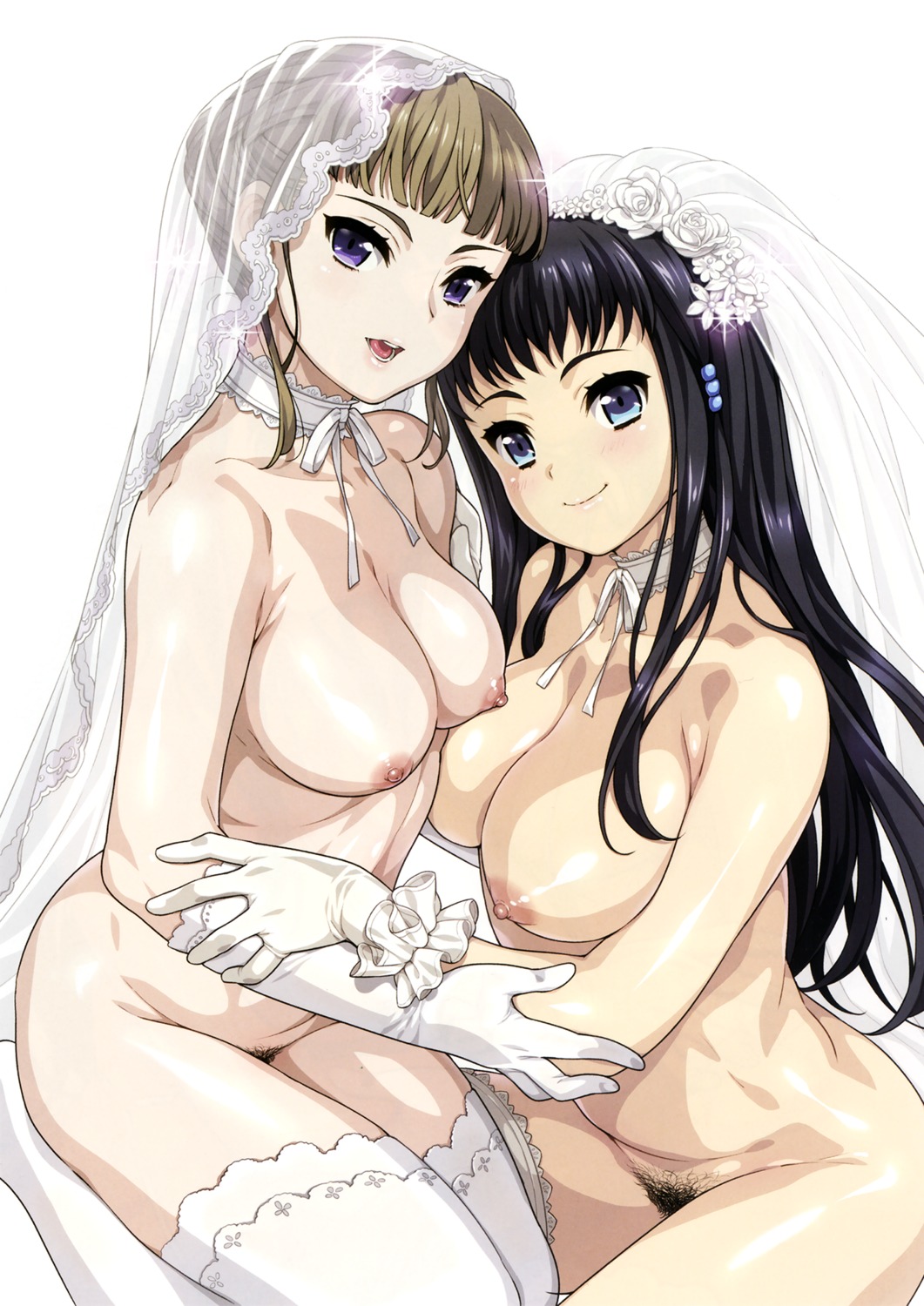 byakuya_rinne euphoria hamashima_shigeo manaka_nemu naked nipples pubic_hair thighhighs