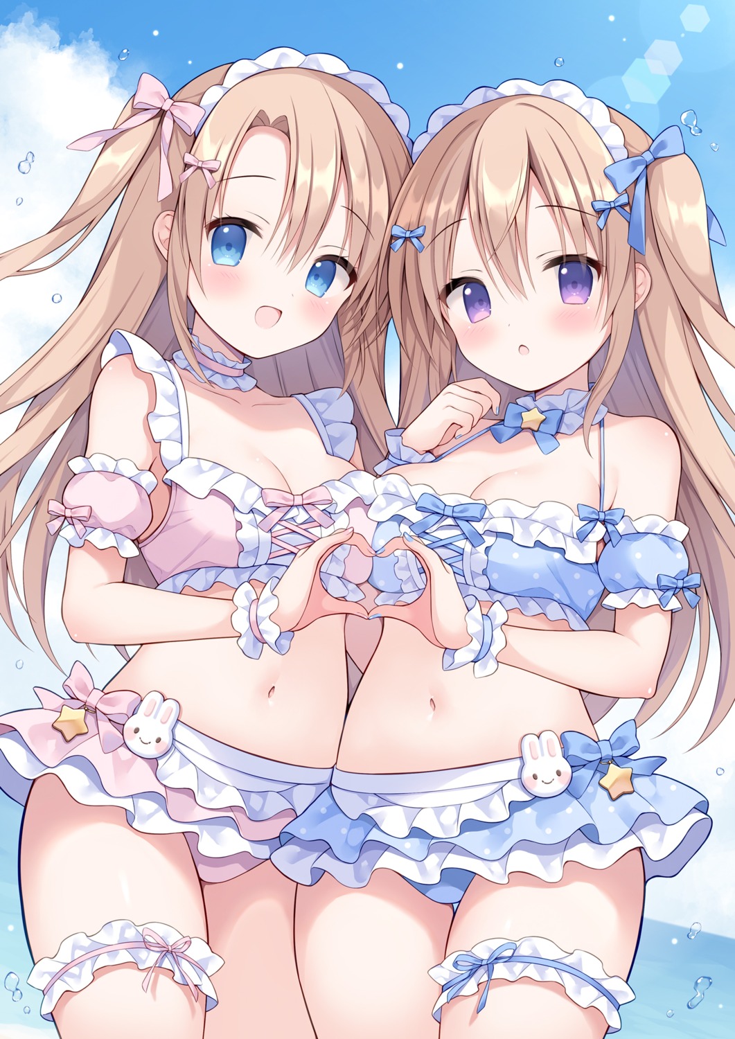 bikini garter izumi_nanase maid swimsuits symmetrical_docking