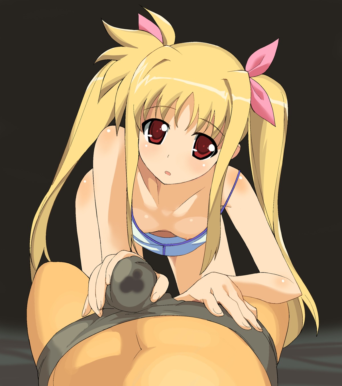 a1 fate_testarossa handjob initial-g mahou_shoujo_lyrical_nanoha nipple_slip