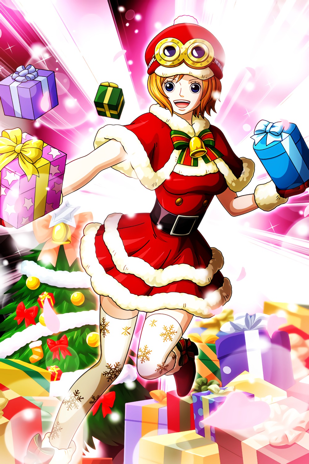 christmas dress heels koala_(one_piece) one_piece tagme thighhighs