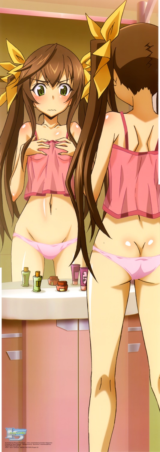 ass breast_hold furukawa_hiroyuki huang_lingyin infinite_stratos lingerie pantsu see_through stick_poster