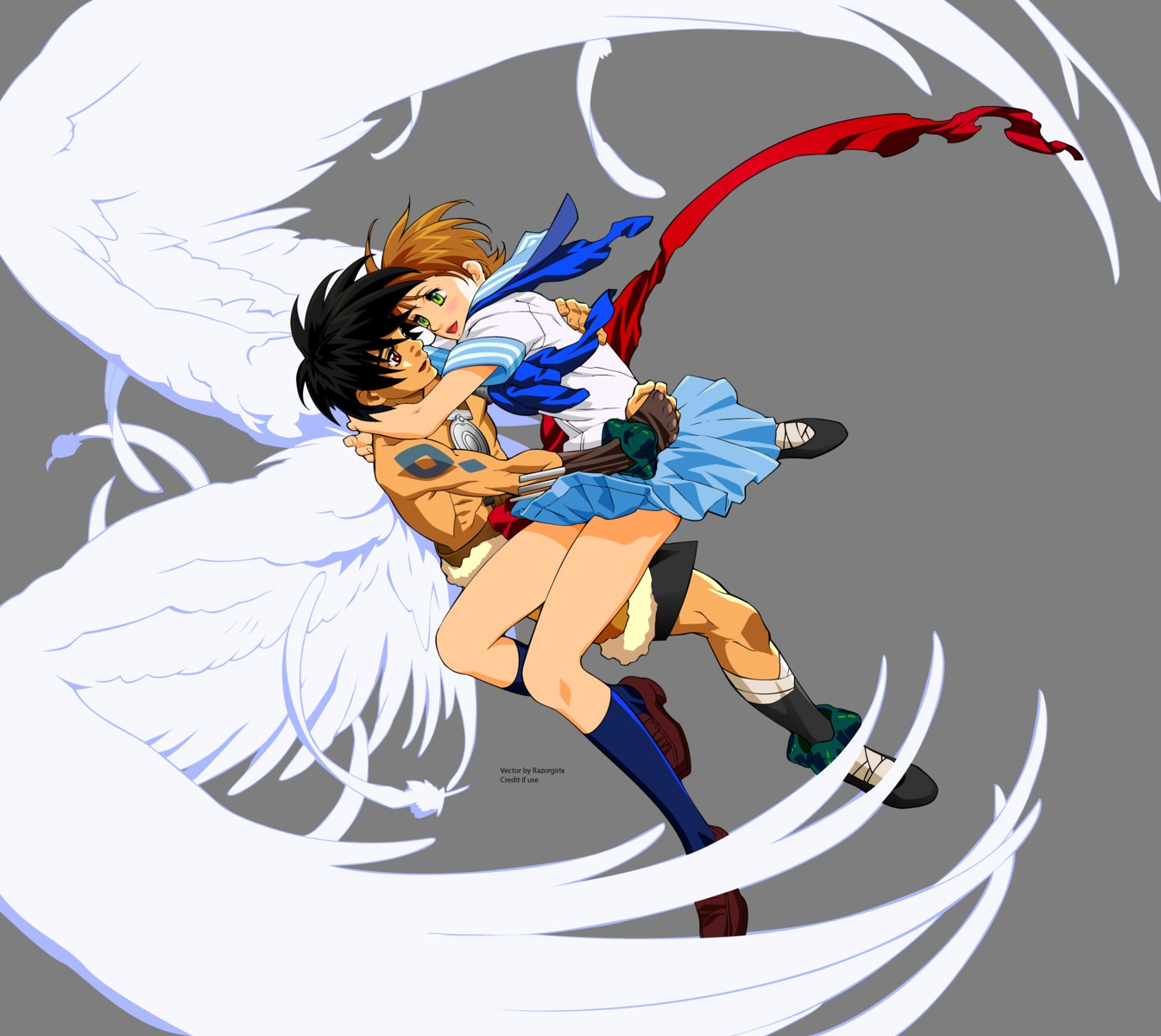 escaflowne kanzaki_hitomi transparent_png van_fanel vector_trace watermark