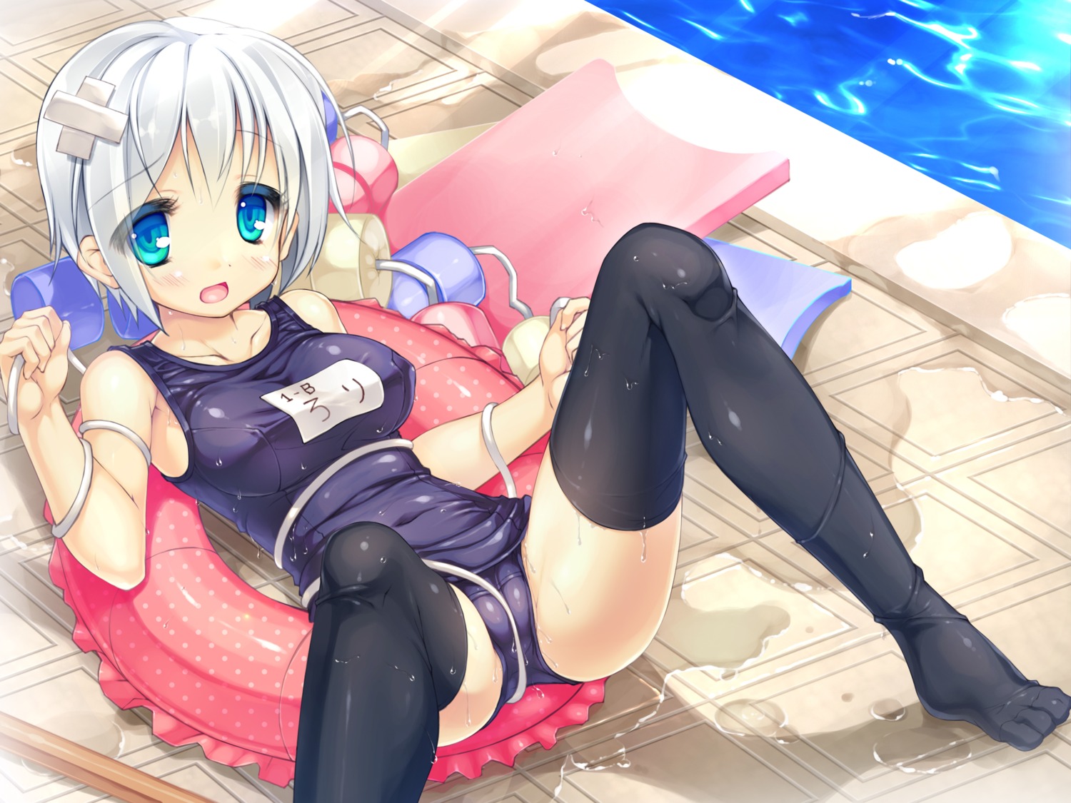 cameltoe ochinsama school_swimsuit swimsuits thighhighs