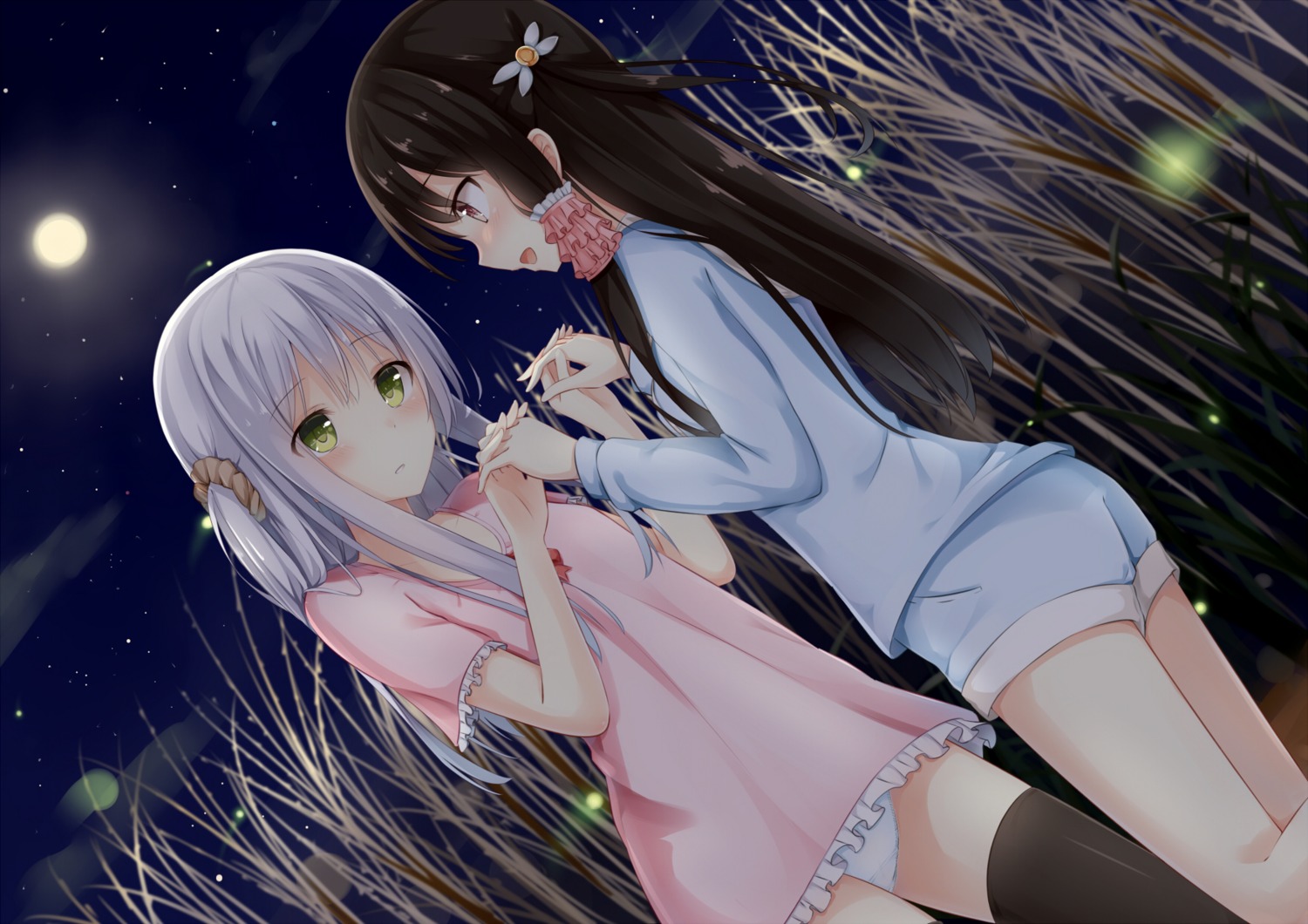 dress mitoko_(tsuchikure) pantsu shiori_(tsuchikure) thighhighs tsuchikure