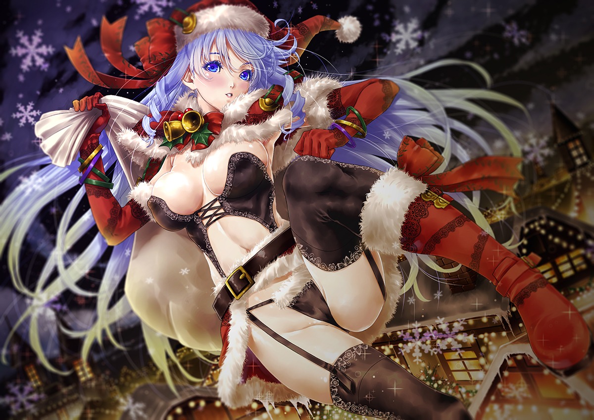 cameltoe christmas cleavage garter_belt pandaraion pantsu stockings thighhighs