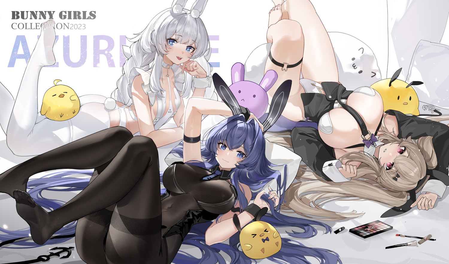 anchorage_(azur_lane) animal_ears azur_lane bodysuit bunny_ears bunny_girl garter le_malin_(azur_lane) manjuu_(azur_lane) miqilinfeizainie new_jersey_(azur_lane) no_bra pantyhose tail