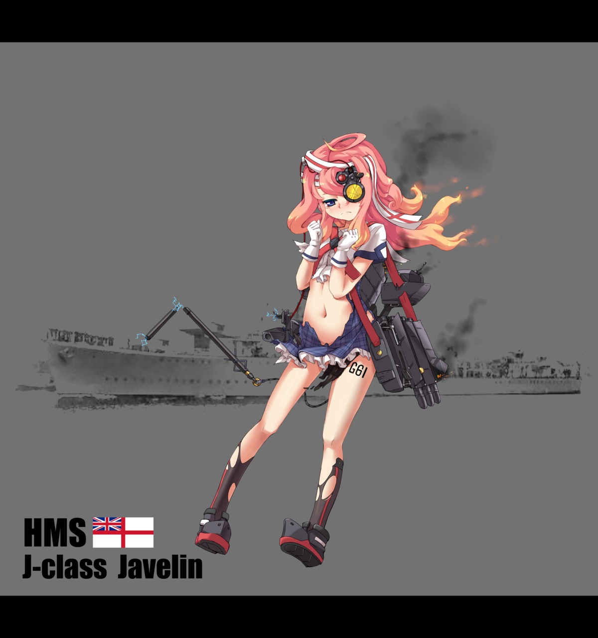 javelin seifuku sirills tattoo torn_clothes zhanjianshaonv