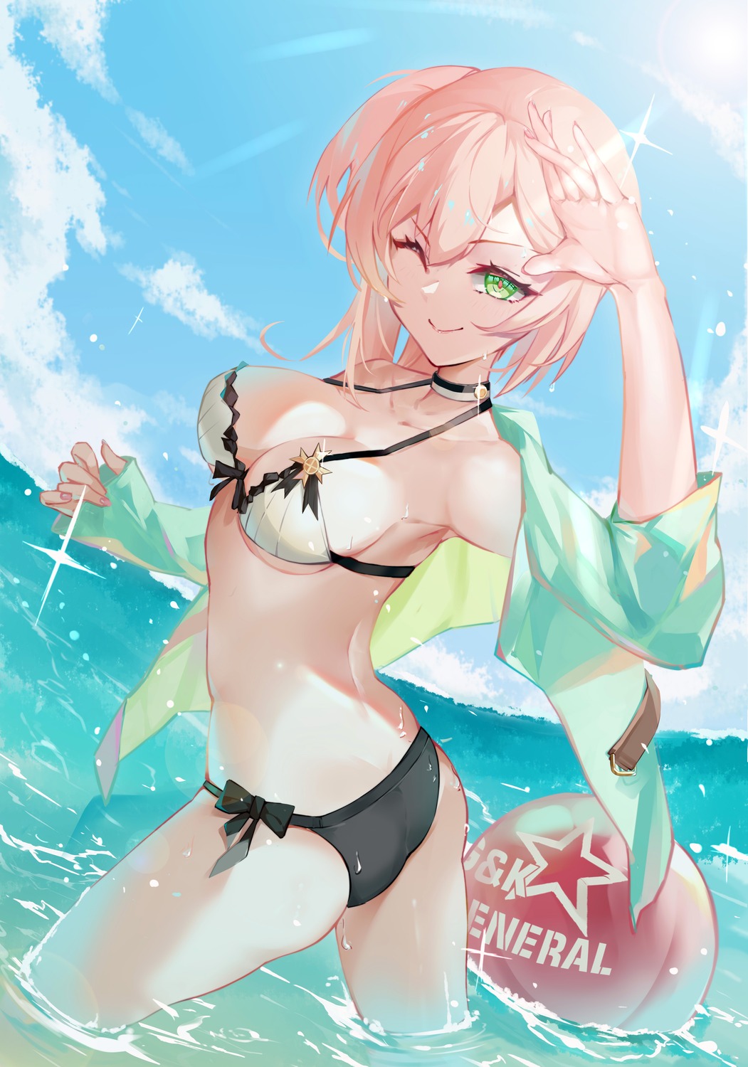 ass bikini girls_frontline open_shirt priest77 r93_(girls_frontline) swimsuits wet