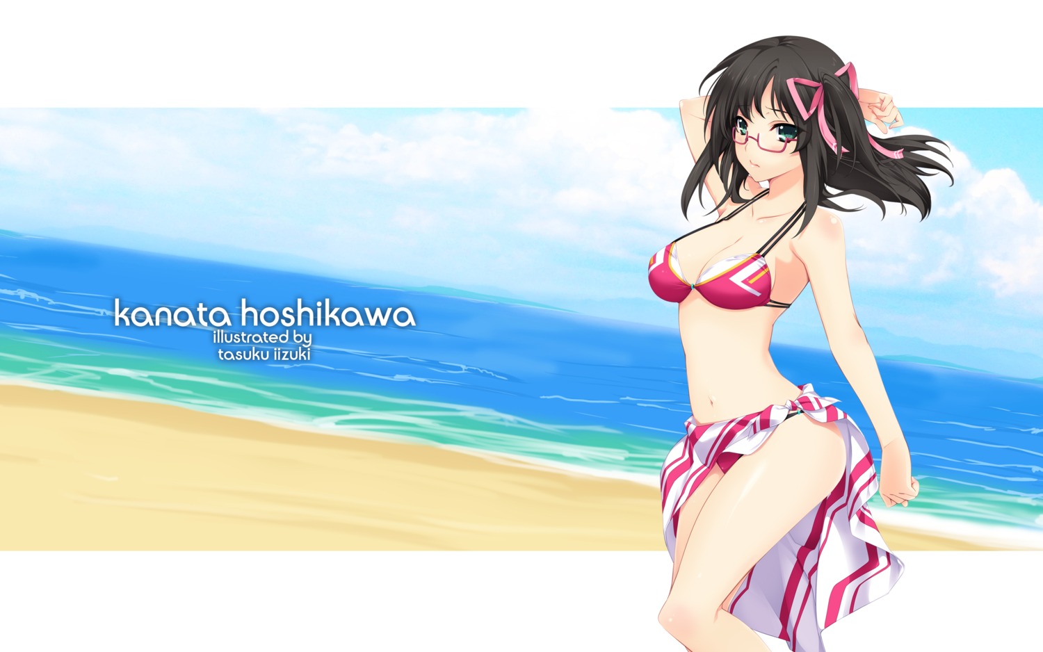 bikini cleavage culture_japan hoshikawa_kanata iizuki_tasuku megane swimsuits wallpaper