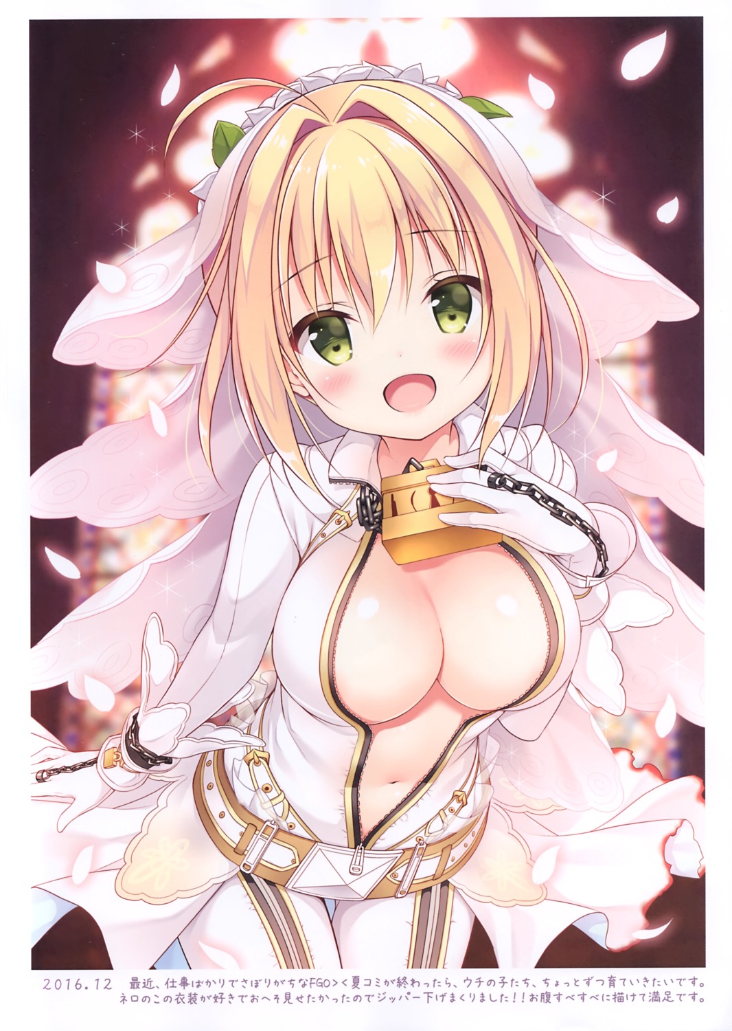 fate/grand_order miwa_futaba no_bra open_shirt saber_bride saber_extra