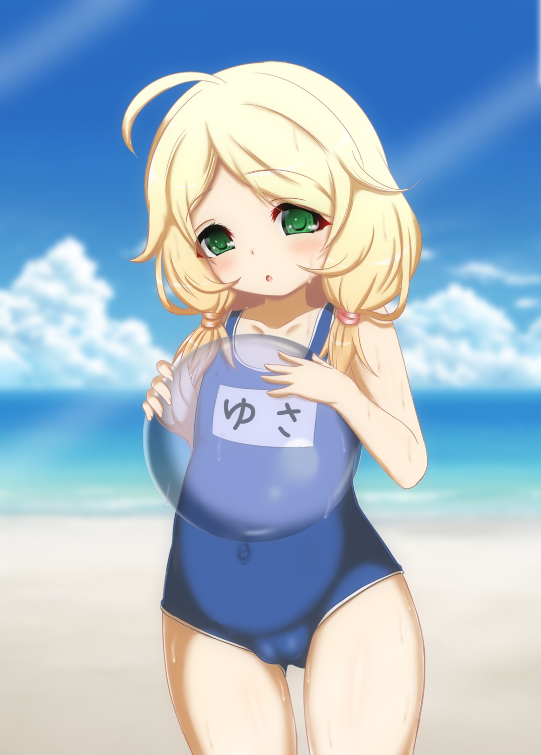 cameltoe hosizora_mikoto loli school_swimsuit swimsuits the_idolm@ster the_idolm@ster_cinderella_girls the_idolm@ster_cinderella_girls_u149 wet yusa_kozue