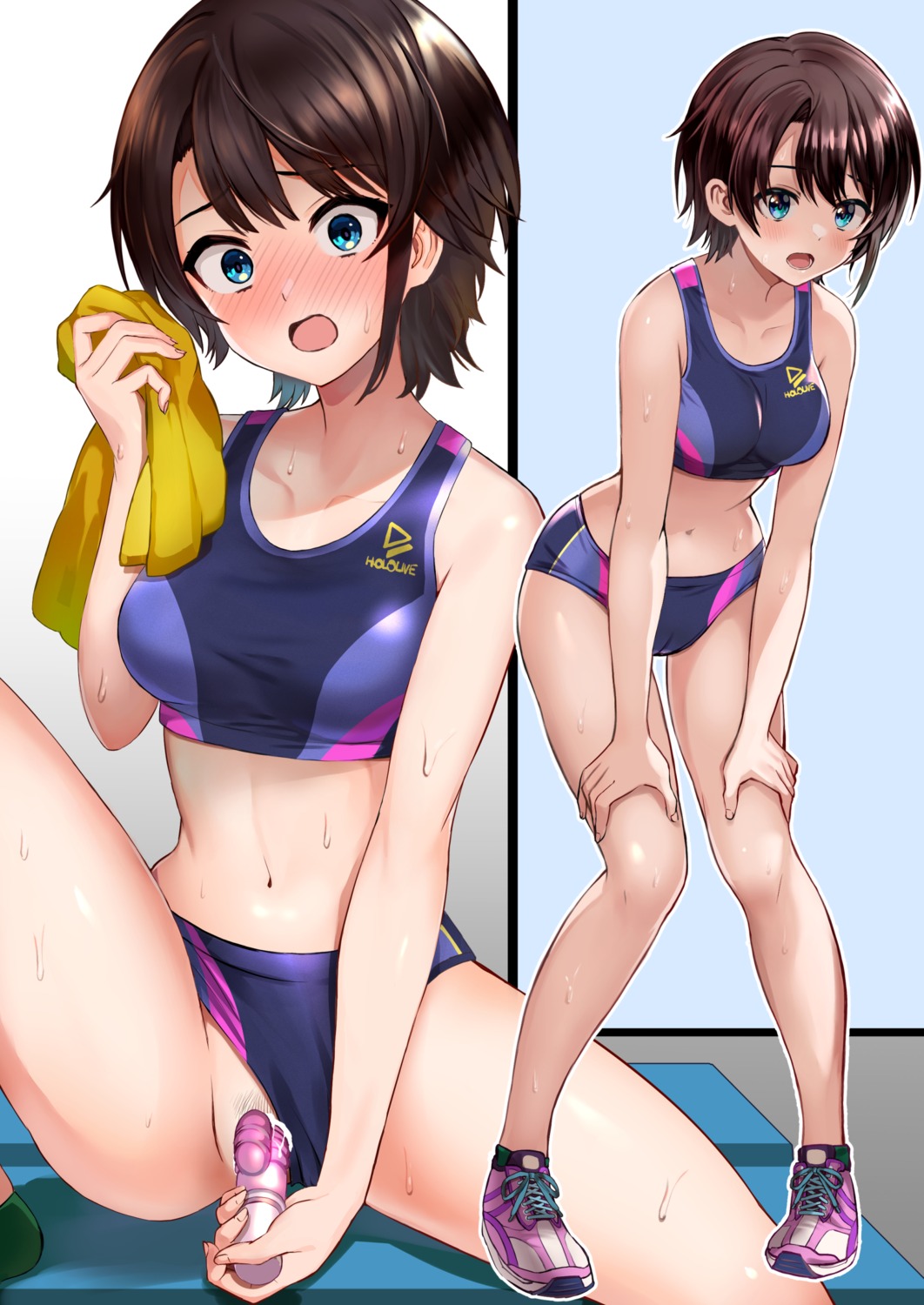 buruma censored dildo gym_uniform hololive masturbation oozora_subaru pubic_hair pukara91 pussy pussy_juice