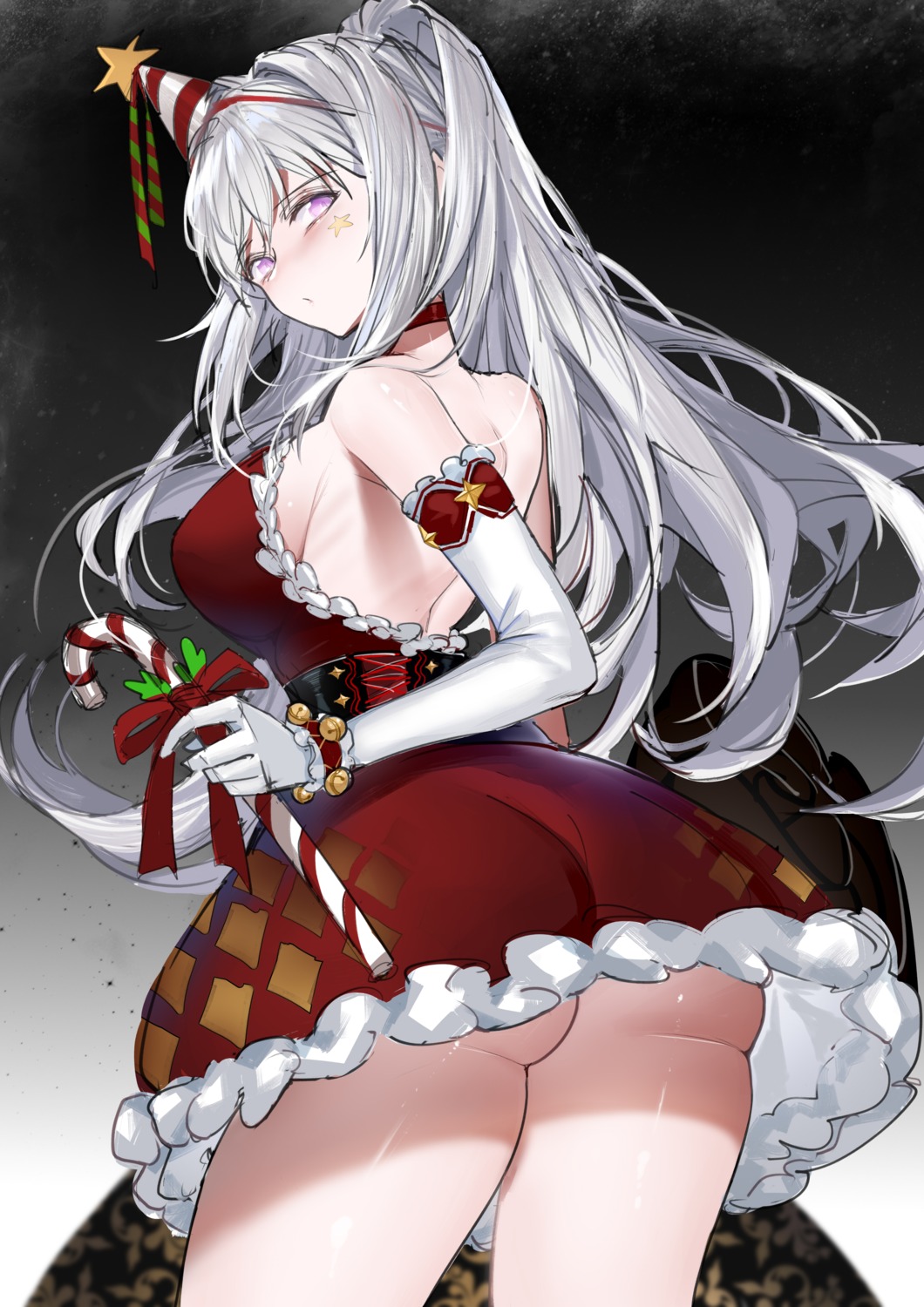 ass christmas dress horz no_bra nopan skirt_lift