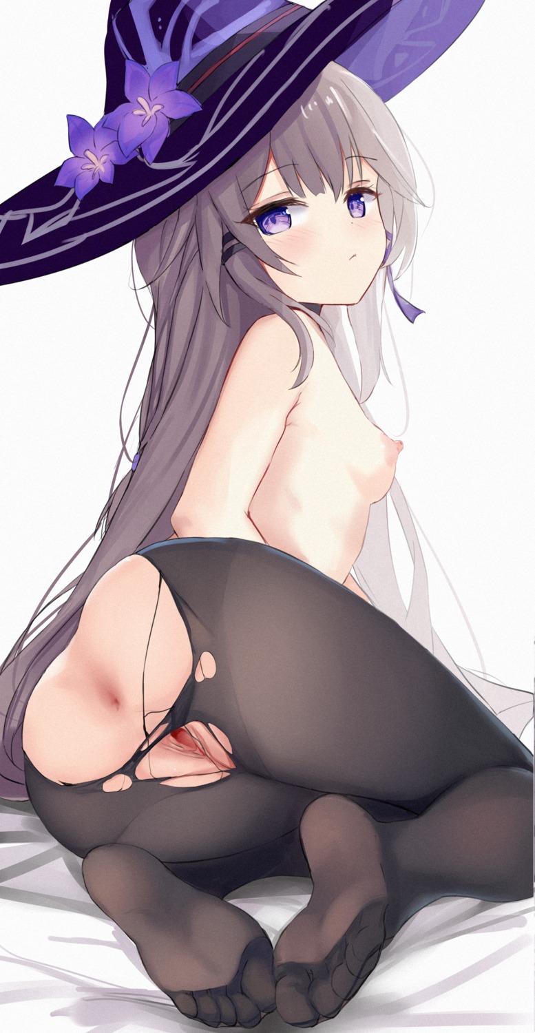 anus ass feet hamiro herta honkai:_star_rail loli nipples nopan pantyhose pussy topless torn_clothes uncensored witch