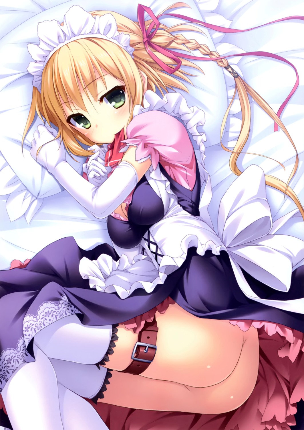 ass ayuya cleavage linja_oehlenslaeger lump_of_sugar maid nopan thighhighs unmei_senjou_no_phi