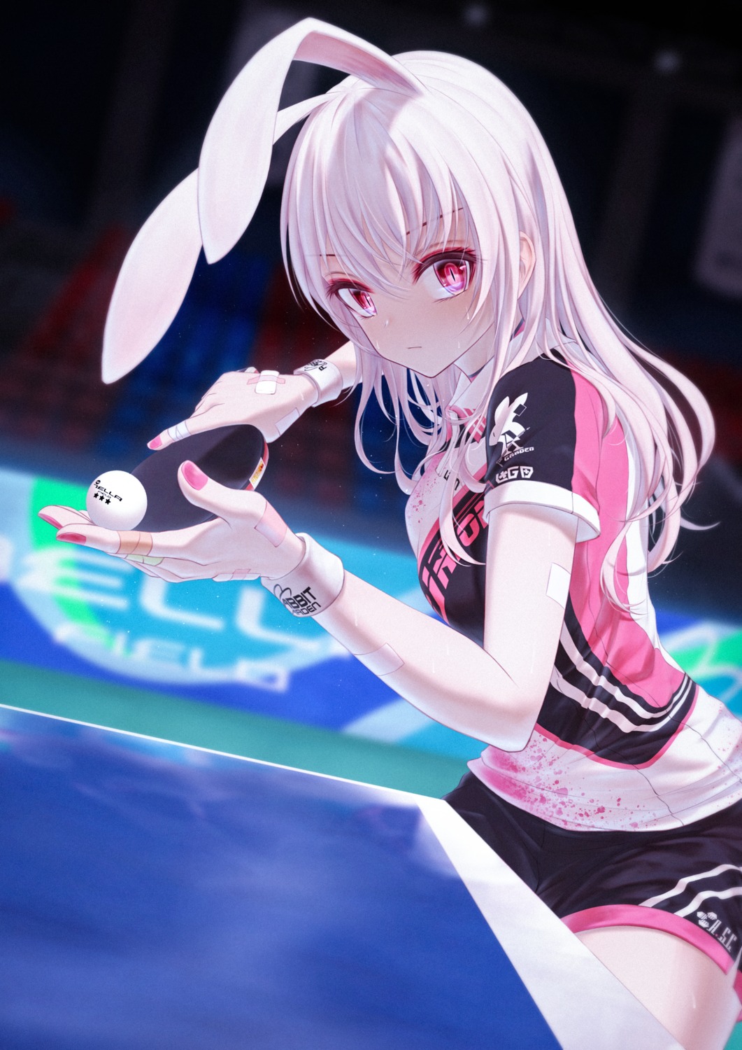 animal_ears artist_revision bae.c bandaid bunny_ears gym_uniform lirin